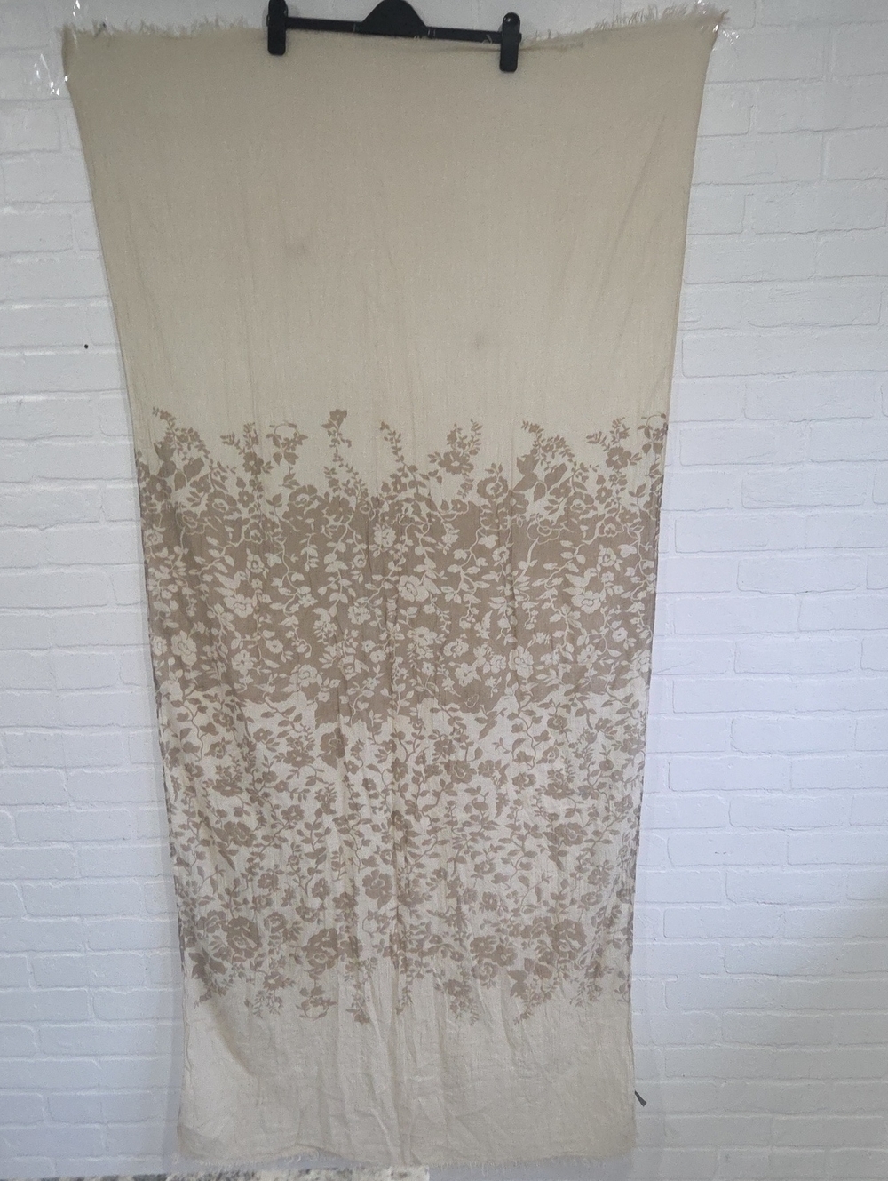 Beige Floral Ombre Scarf Wrap